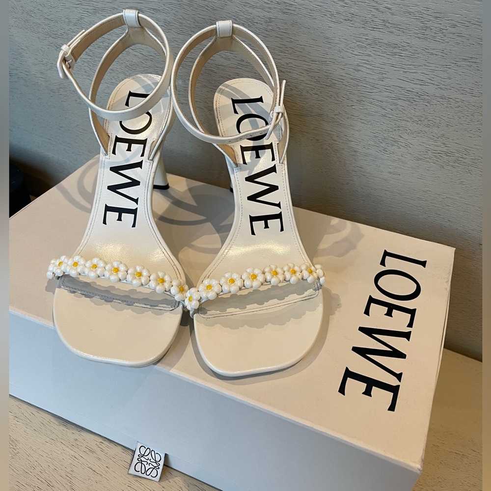 Loewe Petal Daisy Leather Sandals